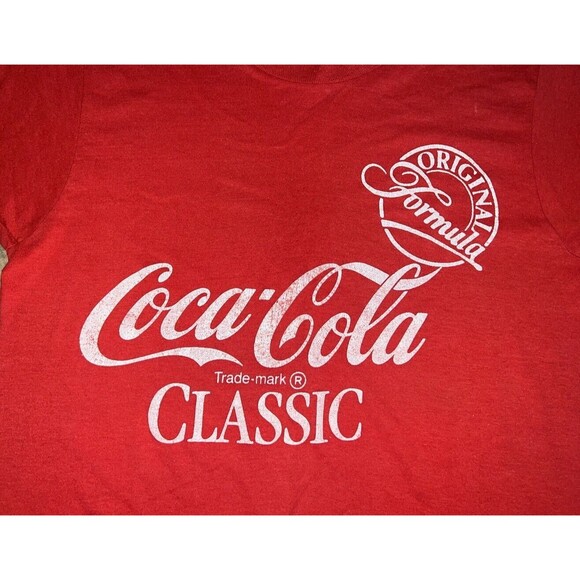 Vtg 1985 Original Formula Coca Cola Classic Shirt Sz M 80s COKE Single Stitch a2 - Picture 2 of 4